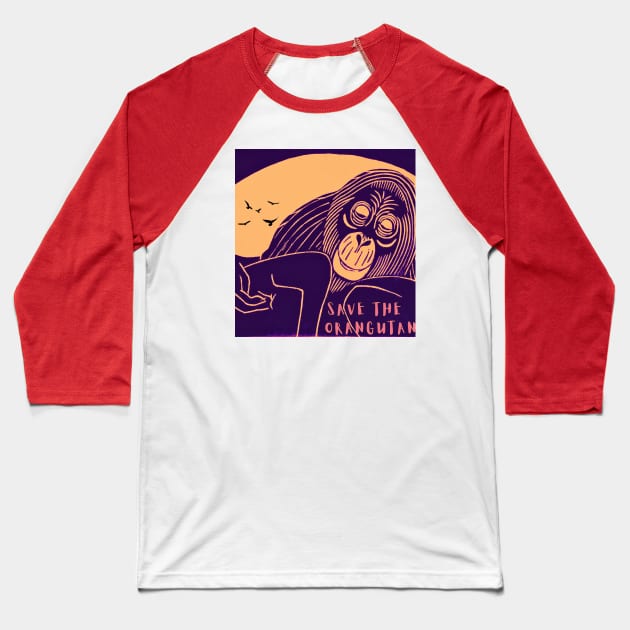 Save The Orangutan Baseball T-Shirt by DAZu